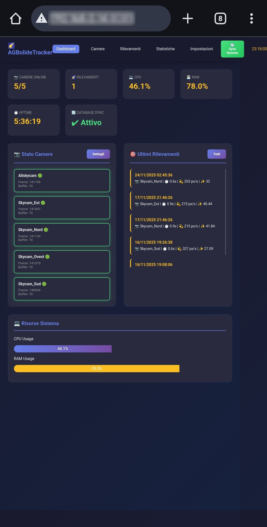 Dashboard AGBolideTracker